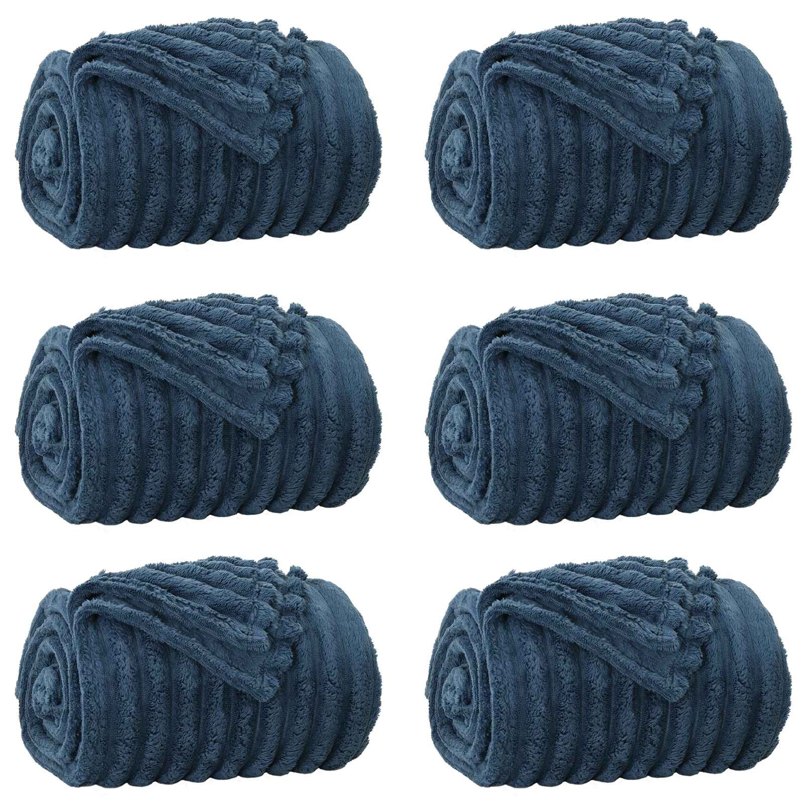 Vidaxl kleden 6 pcs marineblauw 150 x 130 cm fleece