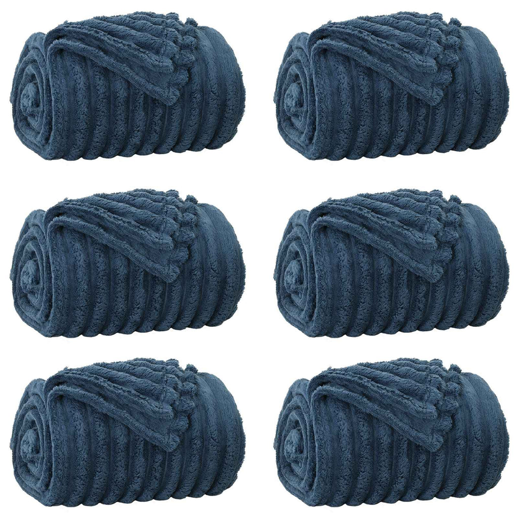 Vidaxl kleden 6 pcs marineblauw 240 x 220 cm fleece