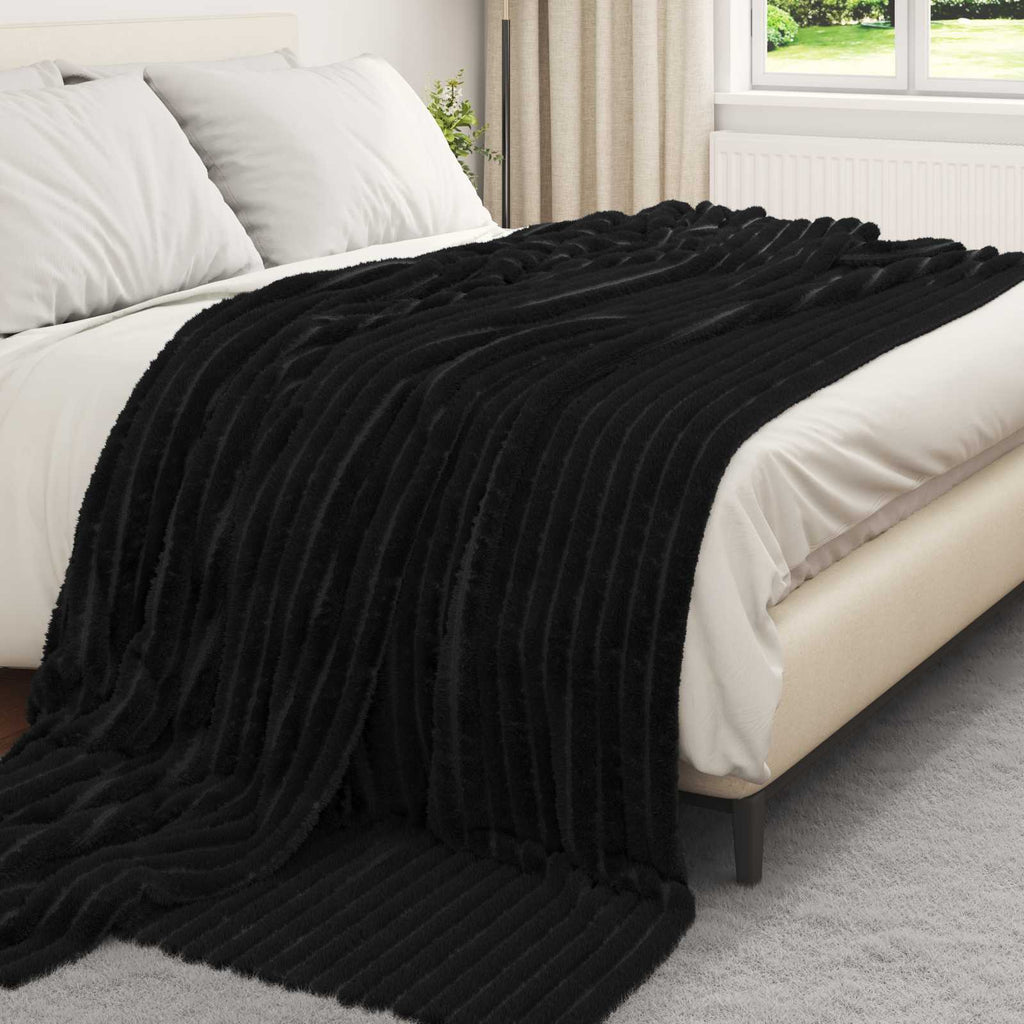 Vidaxl kleden 6 pcs zwart 240 x 220 cm fleece