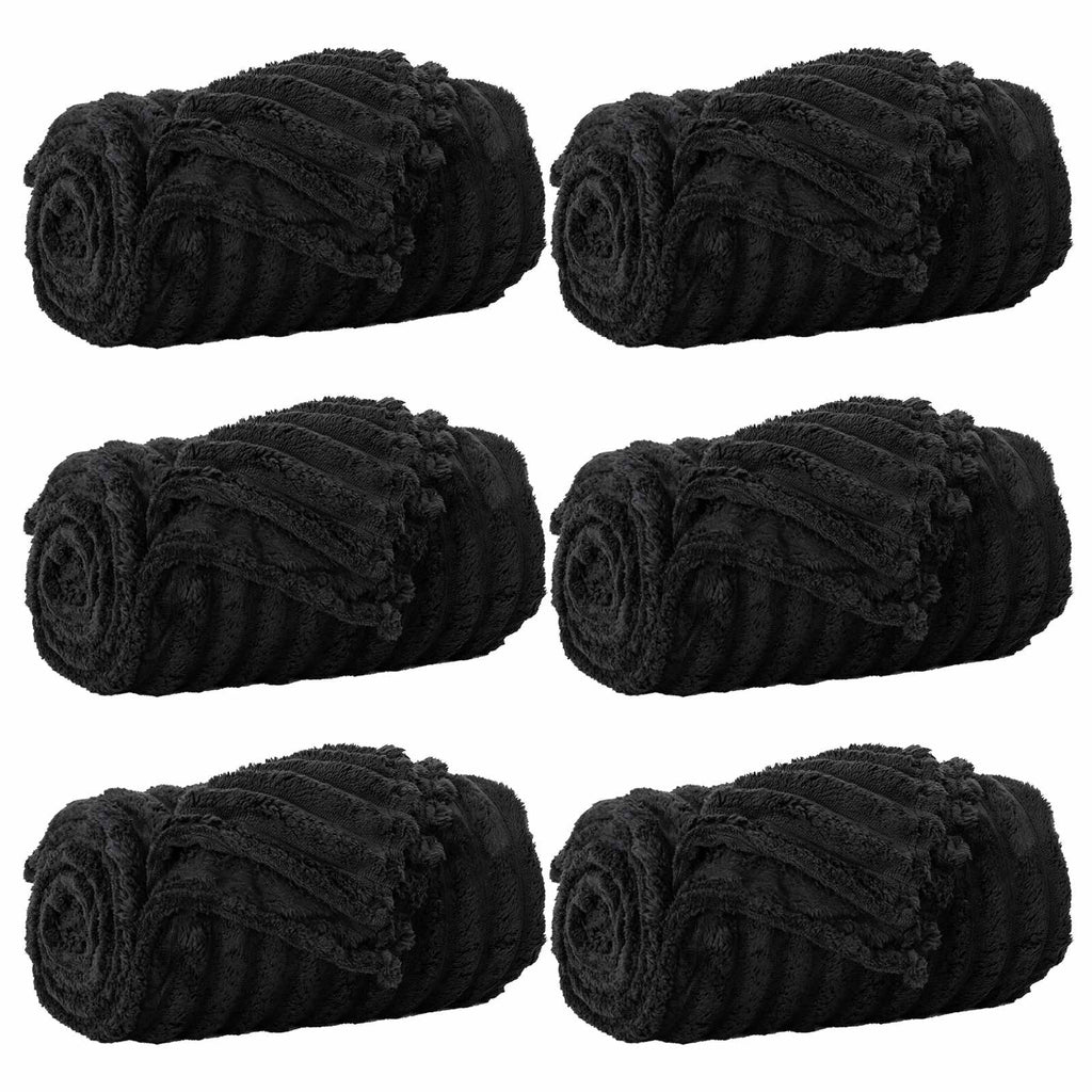 Vidaxl kleden 6 pcs zwart 270 x 240 cm fleece