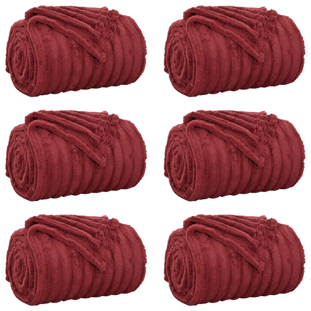 Vidaxl kleden 6 pcs bordeaux rood 200 x 150 cm fleece