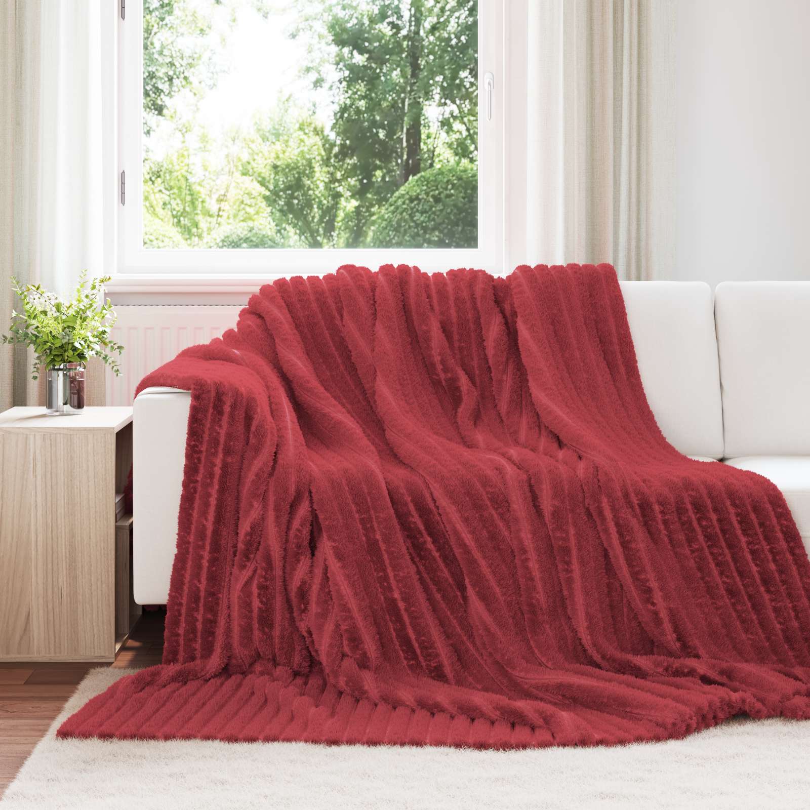 Vidaxl kleden 6 pcs bordeaux rood 240 x 220 cm fleece
