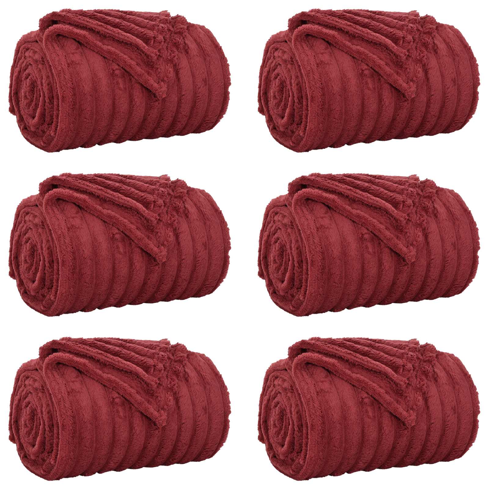 Vidaxl kleden 6 pcs bordeaux rood 270 x 240 cm fleece