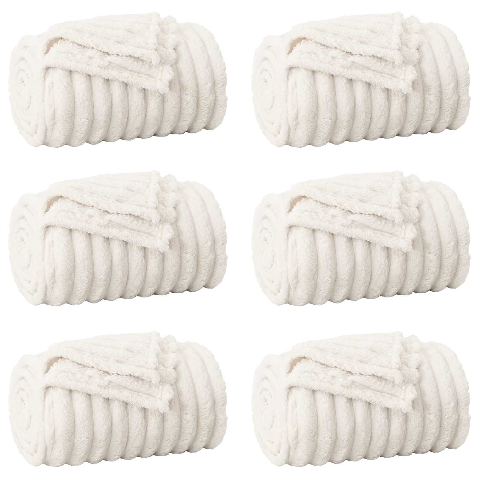 Vidaxl kleden 6 pcs crème 270 x 240 cm fleece