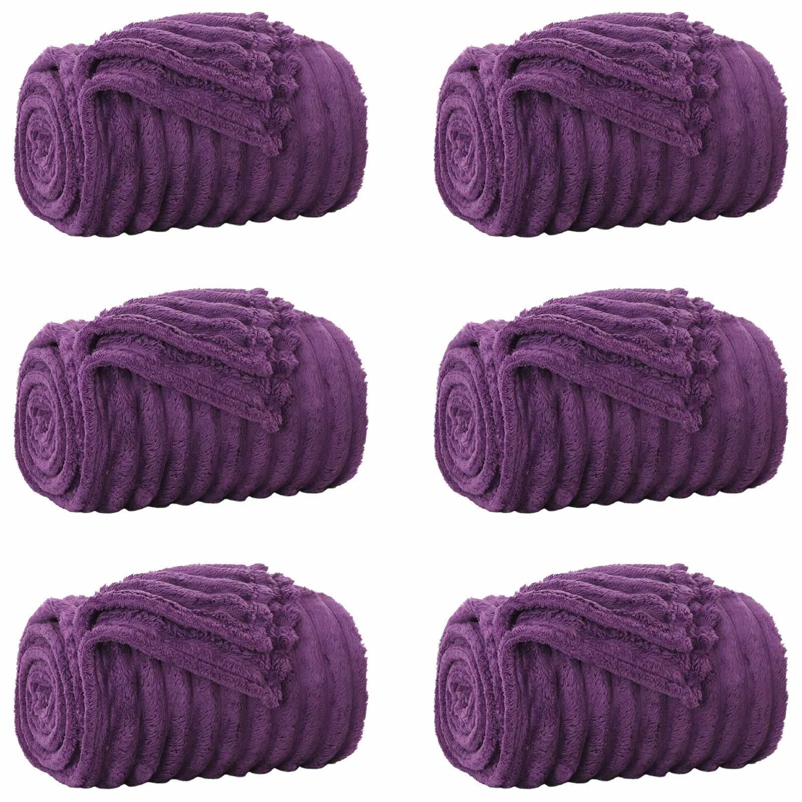 Vidaxl kleden 6 pcs paars 270 x 240 cm fleece