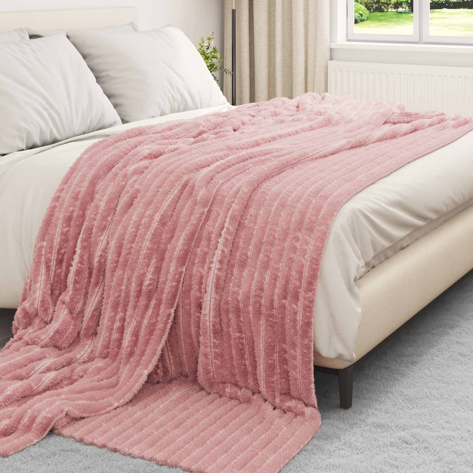 Vidaxl kleden 6 pcs roze 240 x 220 cm fleece