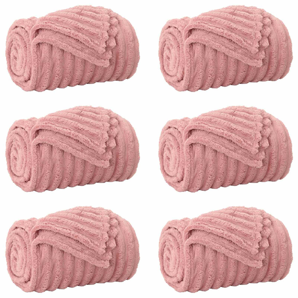 Vidaxl kleden 6 pcs roze 240 x 220 cm fleece
