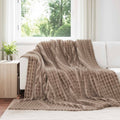 Vidaxl gooi deken kameel 240 x 220 cm fleece