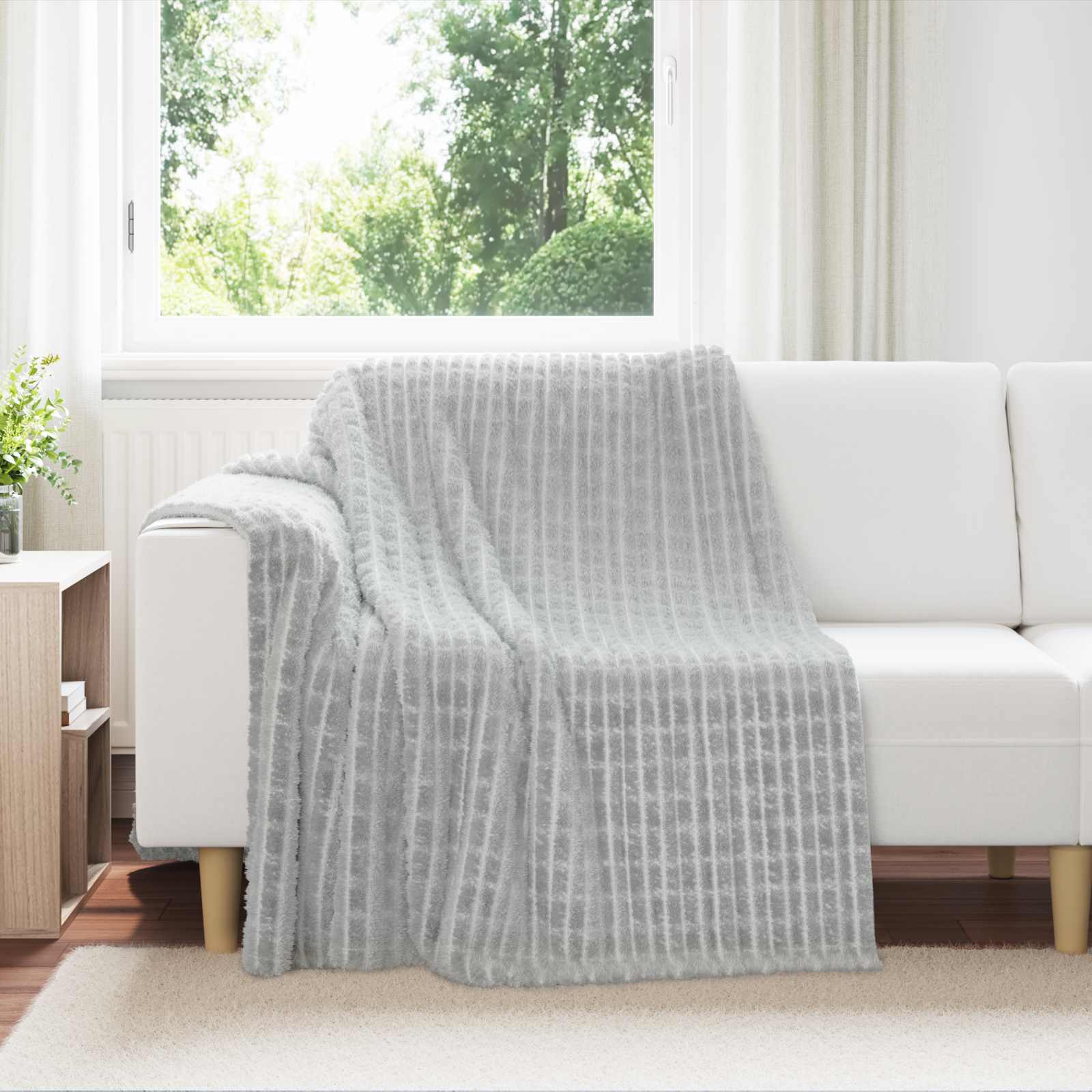 Vidaxl gooi deken grijs 200 x 150 cm fleece