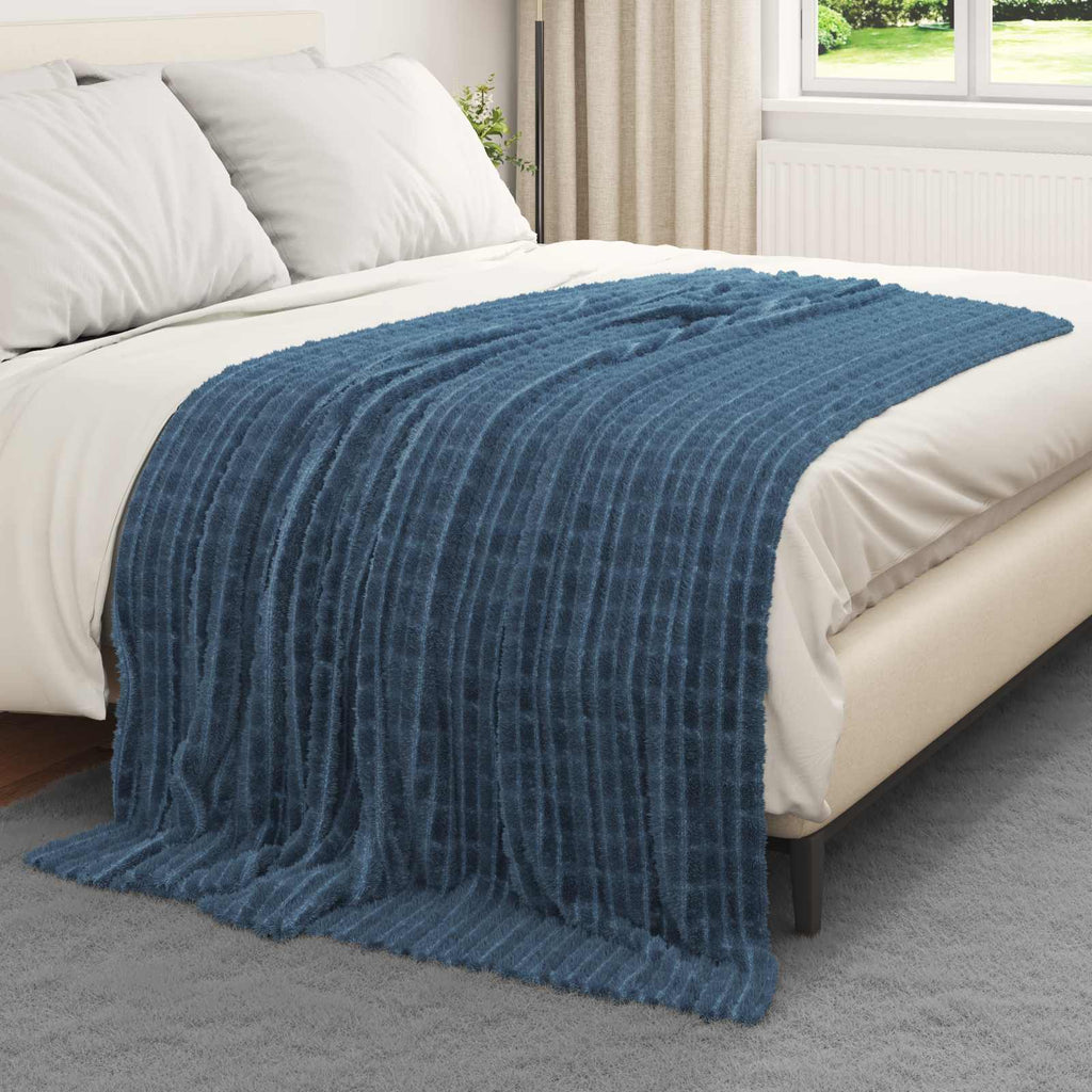 Vidaxl gooi deken marineblauw 200 x 150 cm fleece
