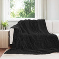 Vidaxl gooi deken zwart 240 x 220 cm fleece