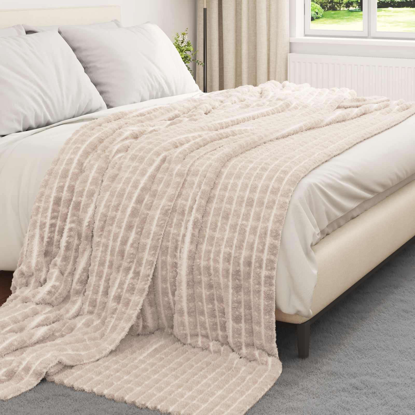 Vidaxl kleden 6 pcs beige 240 x 220 cm fleece