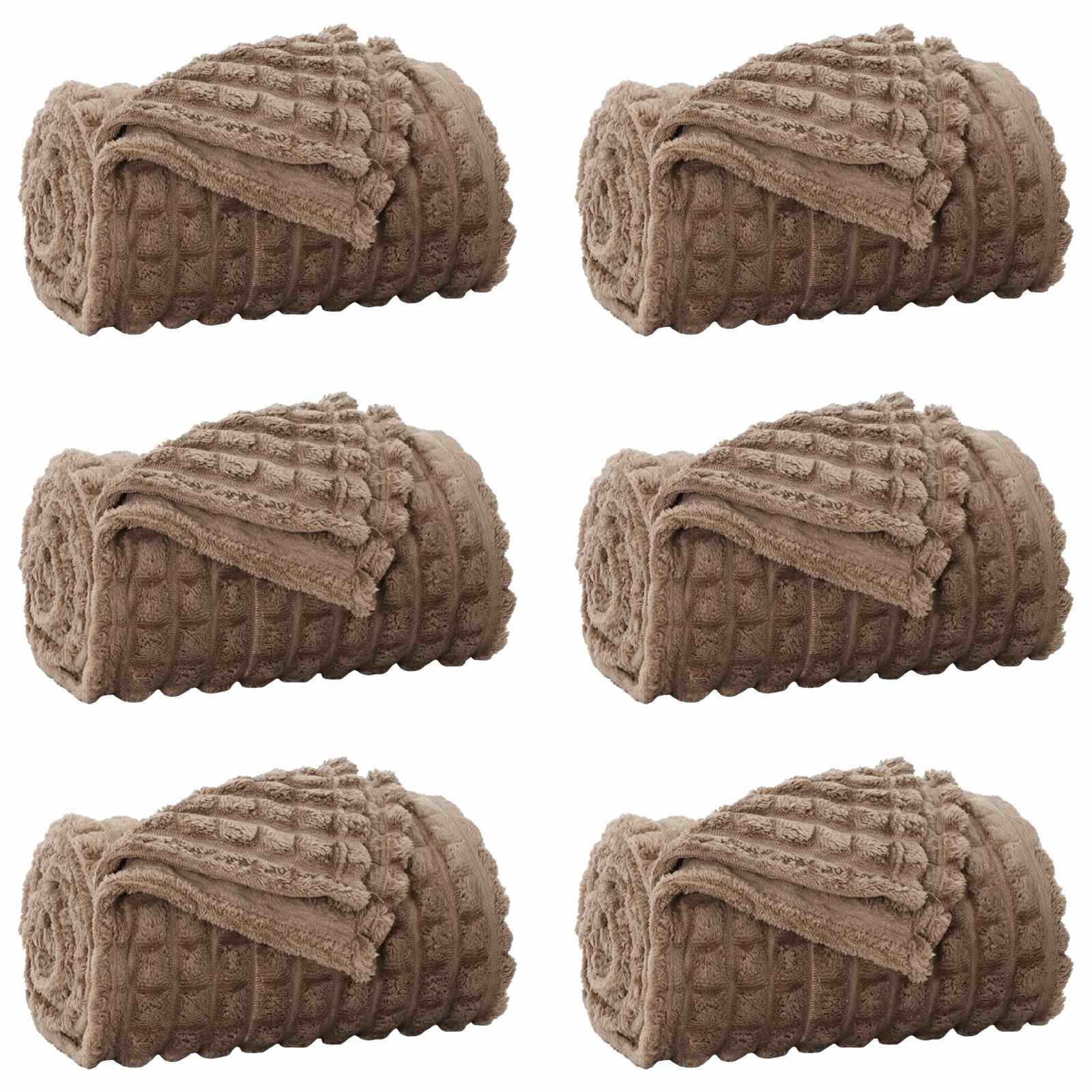 Vidaxl kleden 6 pcs kameel 200 x 150 cm fleece