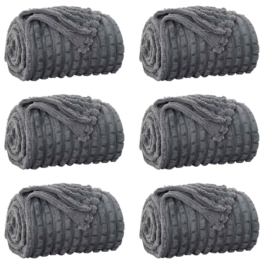 Vidaxl kleden 6 pcs donkergrijs 150 x 130 cm fleece