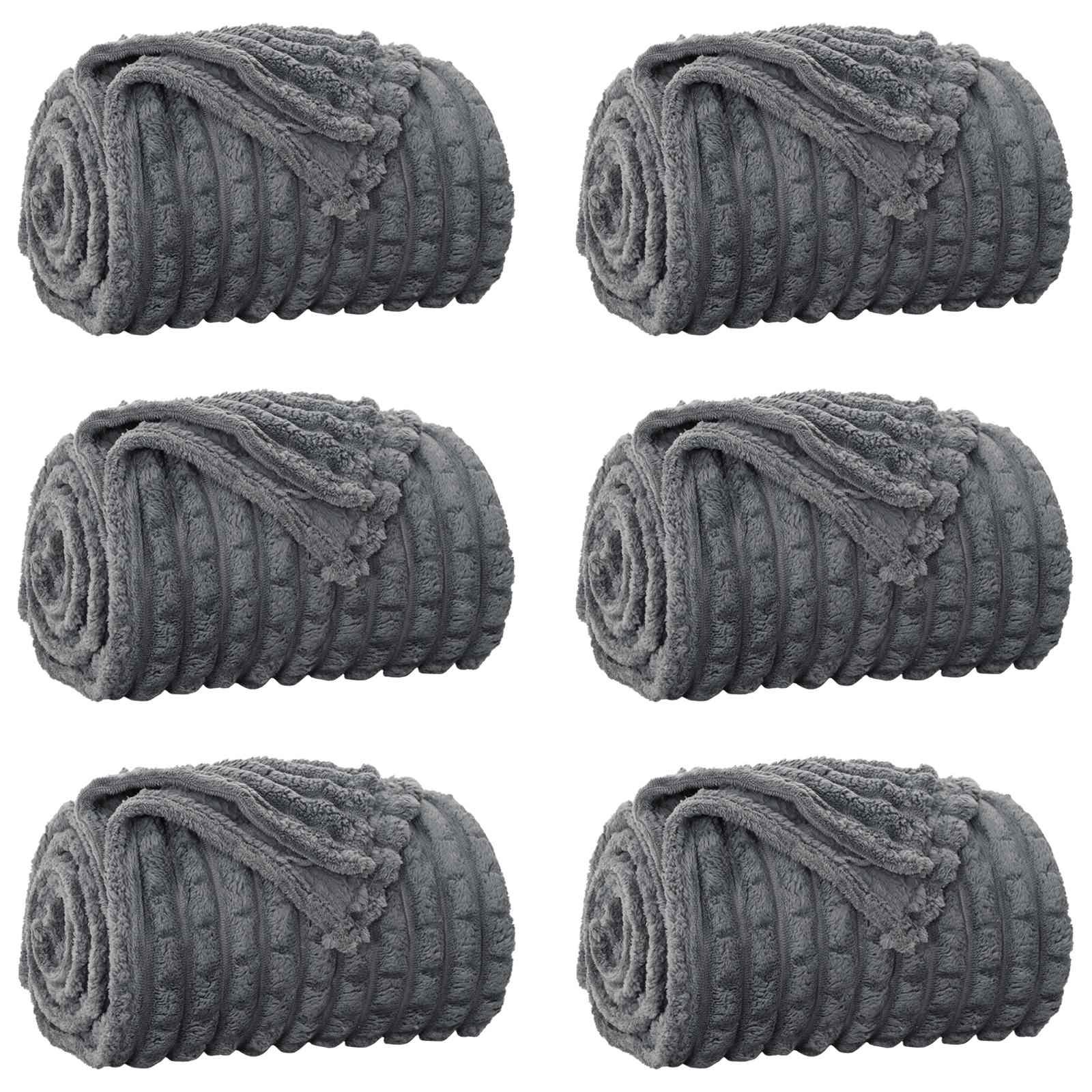 Vidaxl kleden 6 pcs donkergrijs 240 x 220 cm fleece