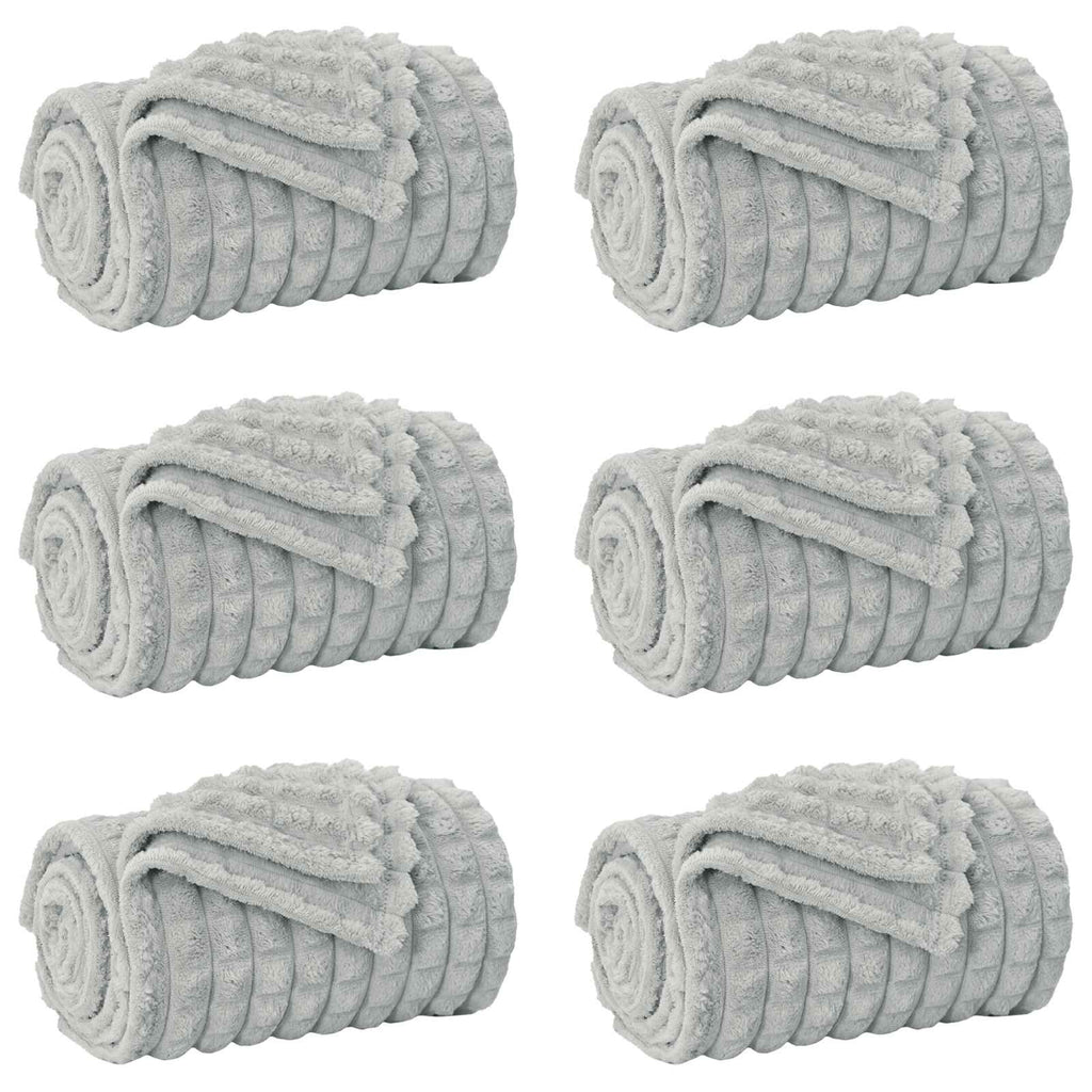 Vidaxl kleden 6 pcs grijs 150 x 130 cm fleece