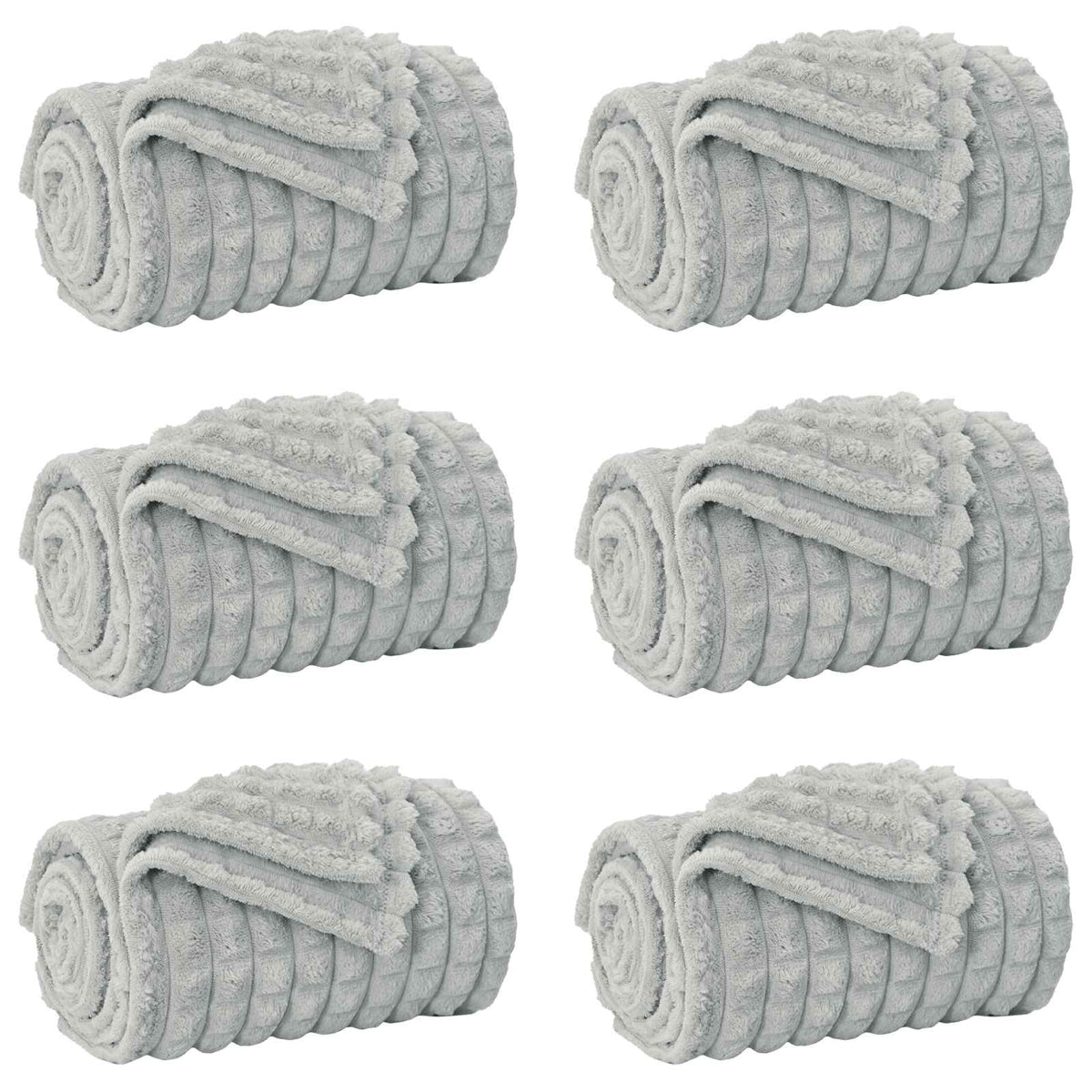 Vidaxl kleden 6 st grijs 200 x 150 cm 4,5 kg fleece
