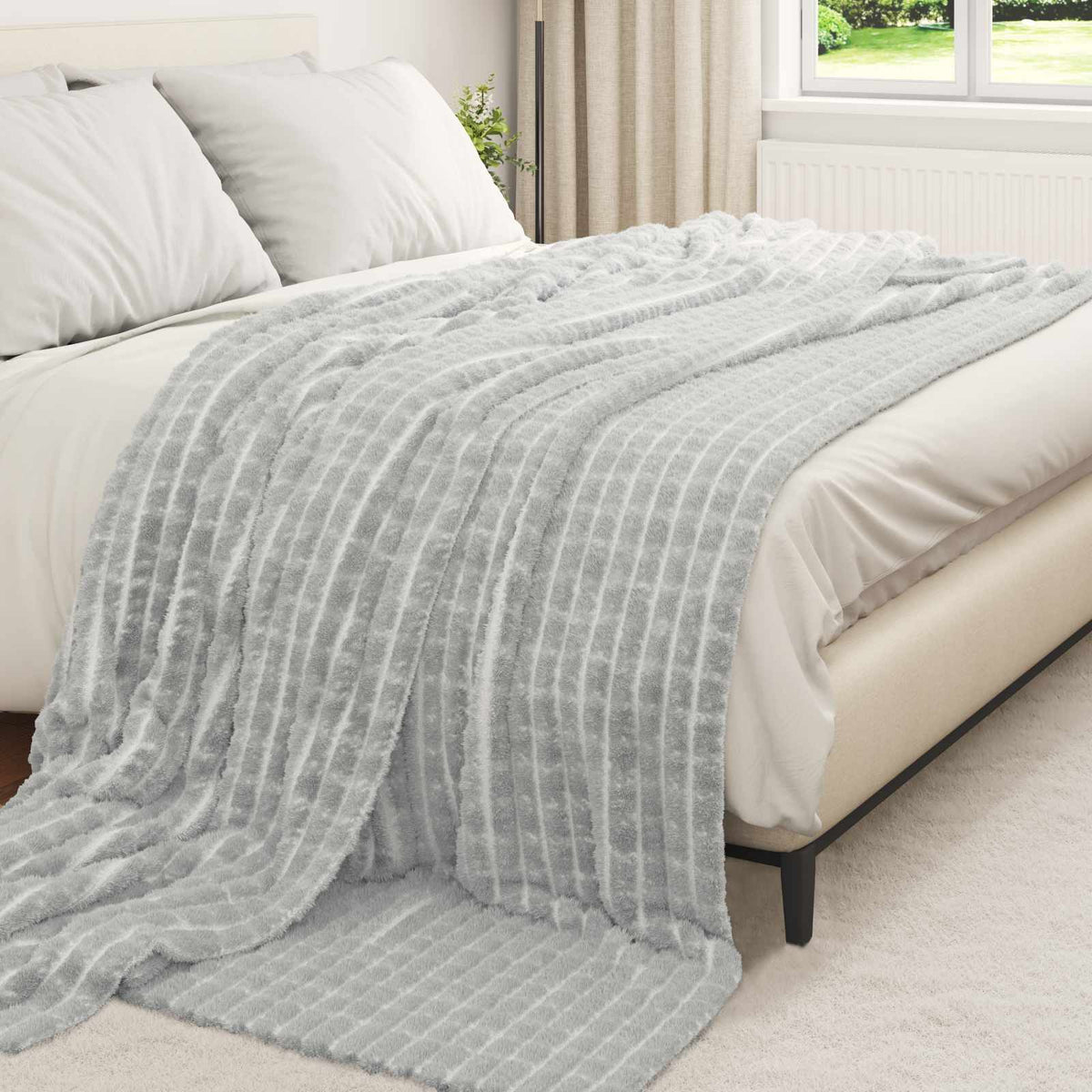 Vidaxl kleden 6 st grijs 270 x 240 cm 9.93 kg fleece