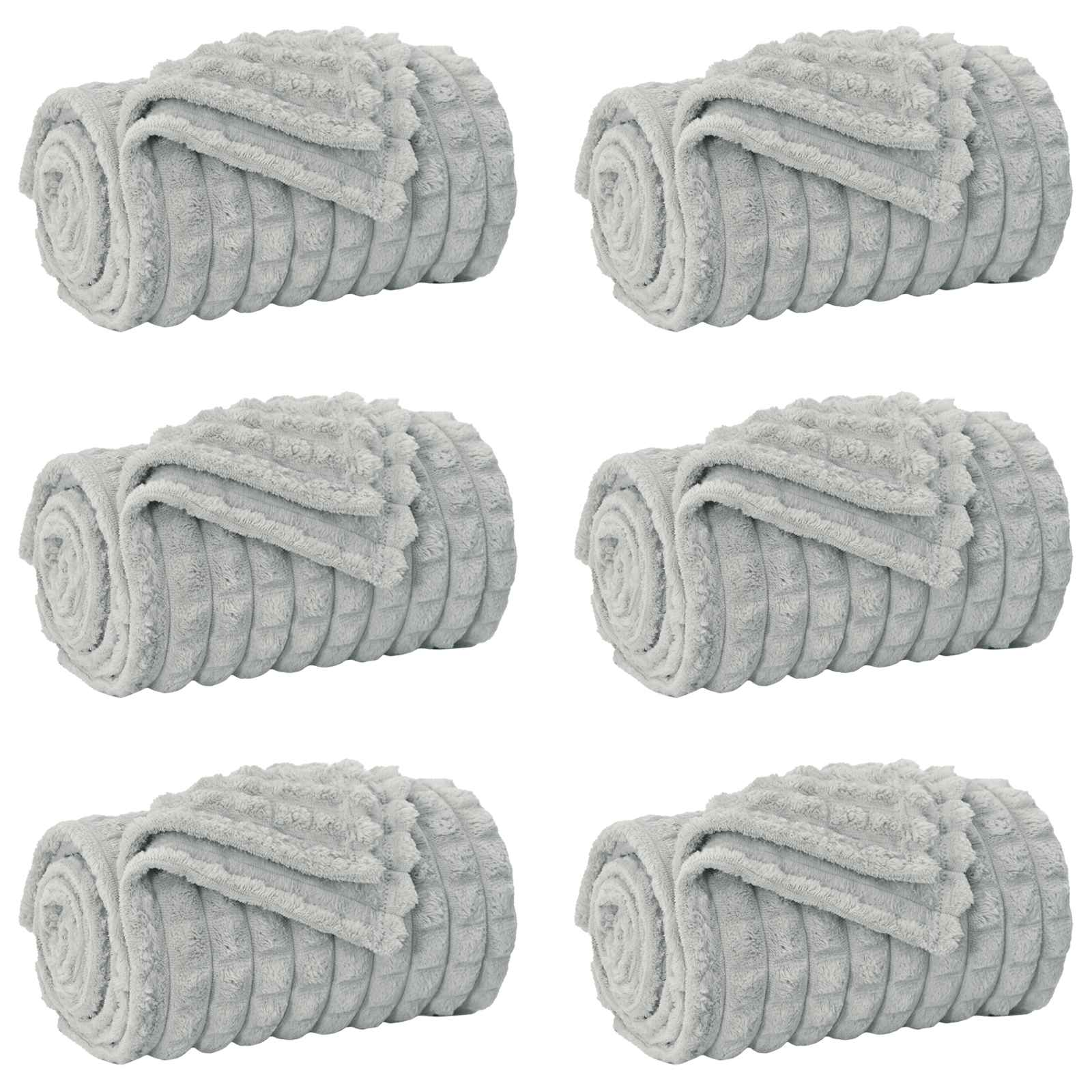 Vidaxl kleden 6 pcs grijs 270 x 240 cm fleece