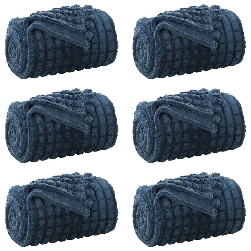 Vidaxl kleden 6 pcs marineblauw 200 x 150 cm fleece