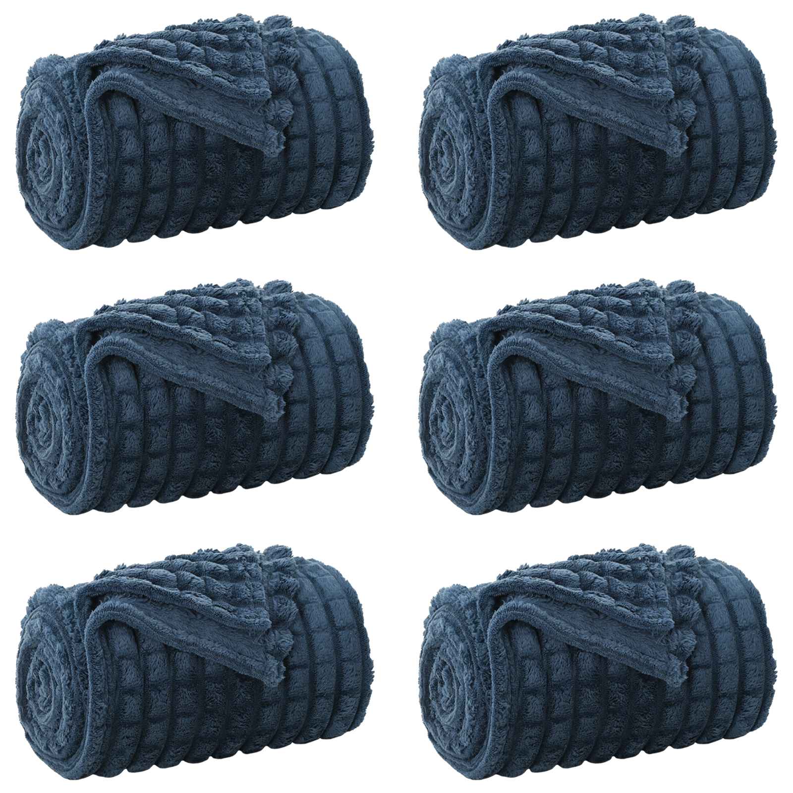 Vidaxl kleden 6 pcs marineblauw 200 x 150 cm fleece