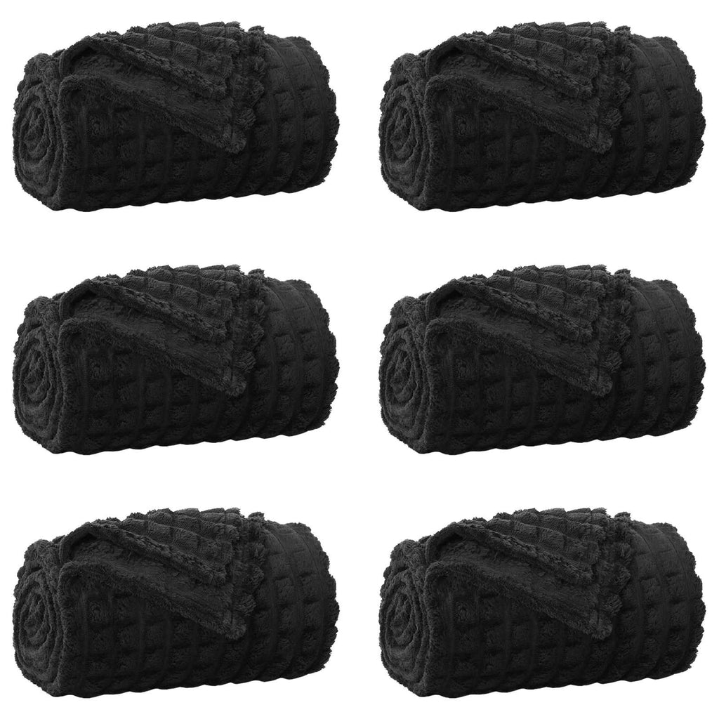 Vidaxl kleden 6 pcs zwart 150 x 130 cm fleece
