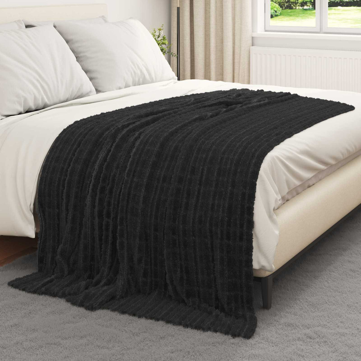 Vidaxl kleden 6 st zwart 200 x 150 cm 4.5 kg fleece