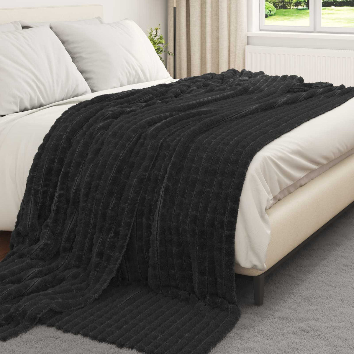 Vidaxl kleden 6 st zwart 240 x 220 cm 8.63 kg fleece