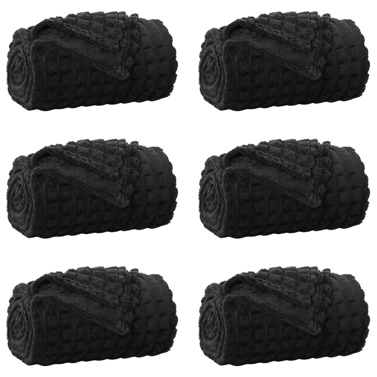 Vidaxl kleden 6 pcs zwart 270 x 240 cm fleece