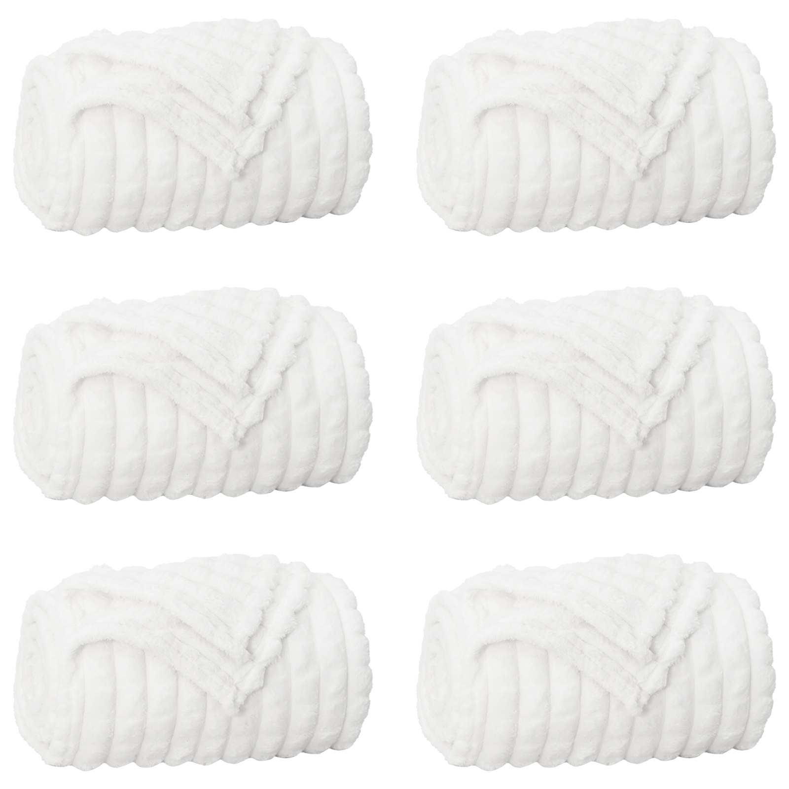 Vidaxl kleden 6 pcs wit 240 x 220 cm fleece