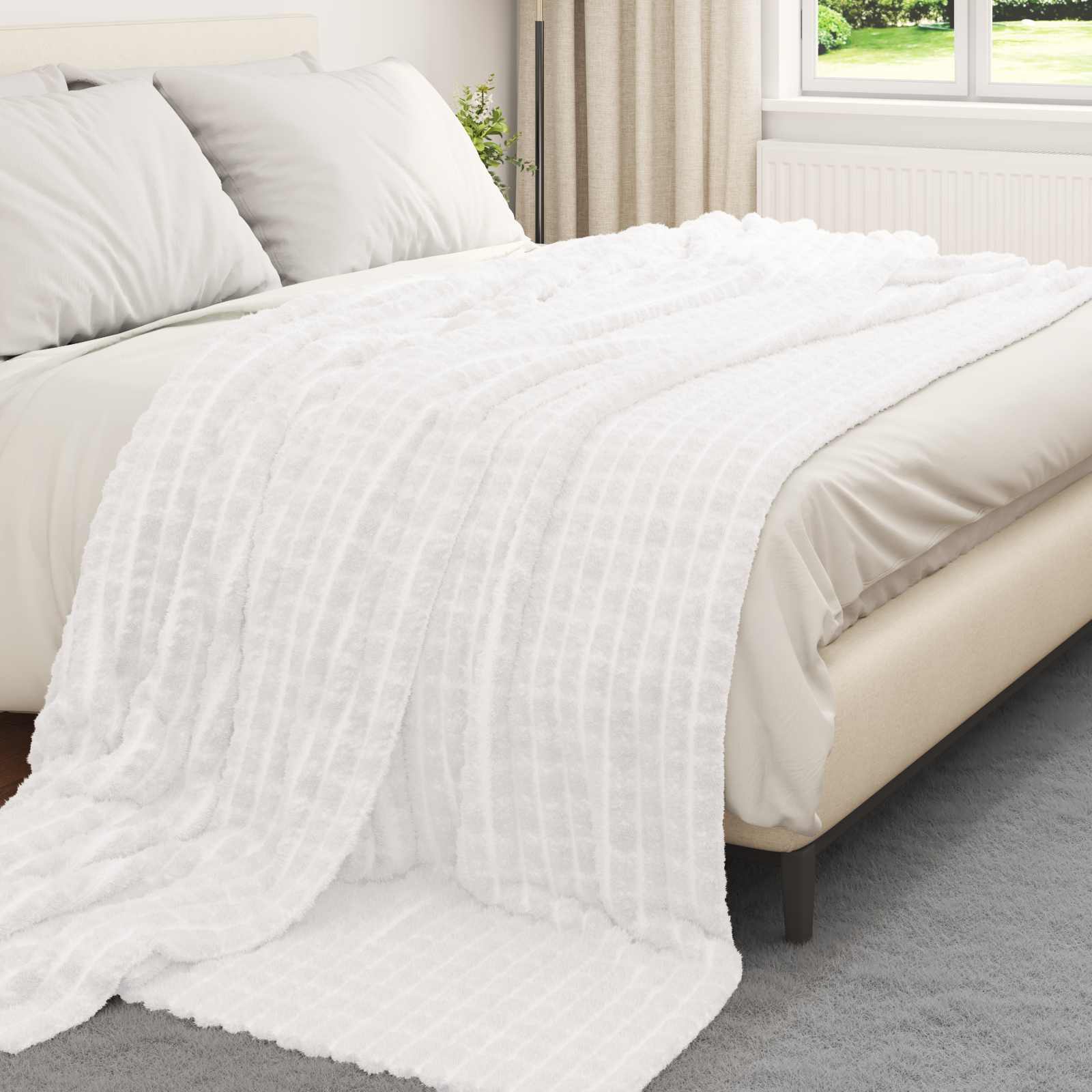 Vidaxl kleden 6 pcs wit 270 x 240 cm fleece
