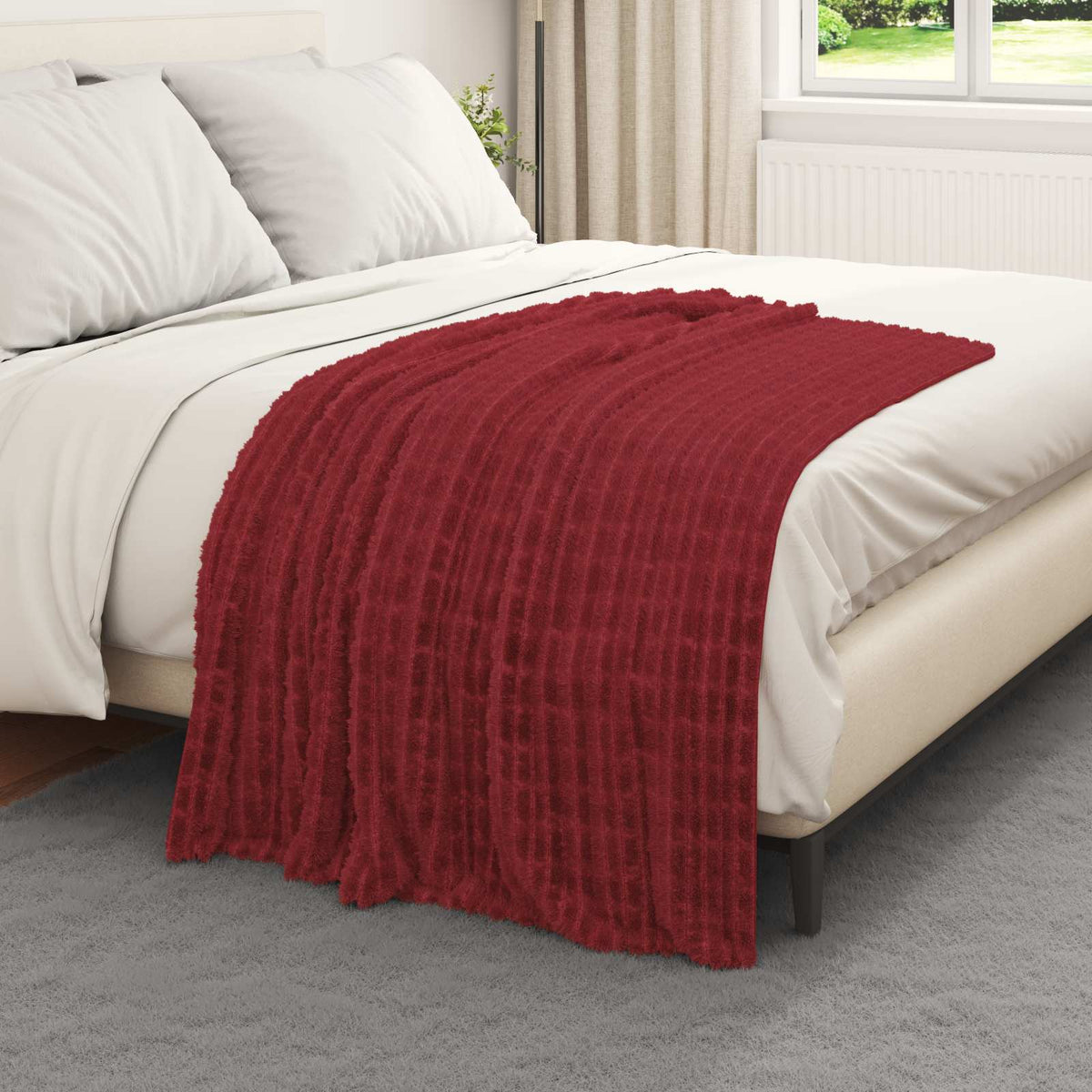 Vidaxl kleden 6 st bordeaux rood 150 x 130 cm 2.75 kg fleece