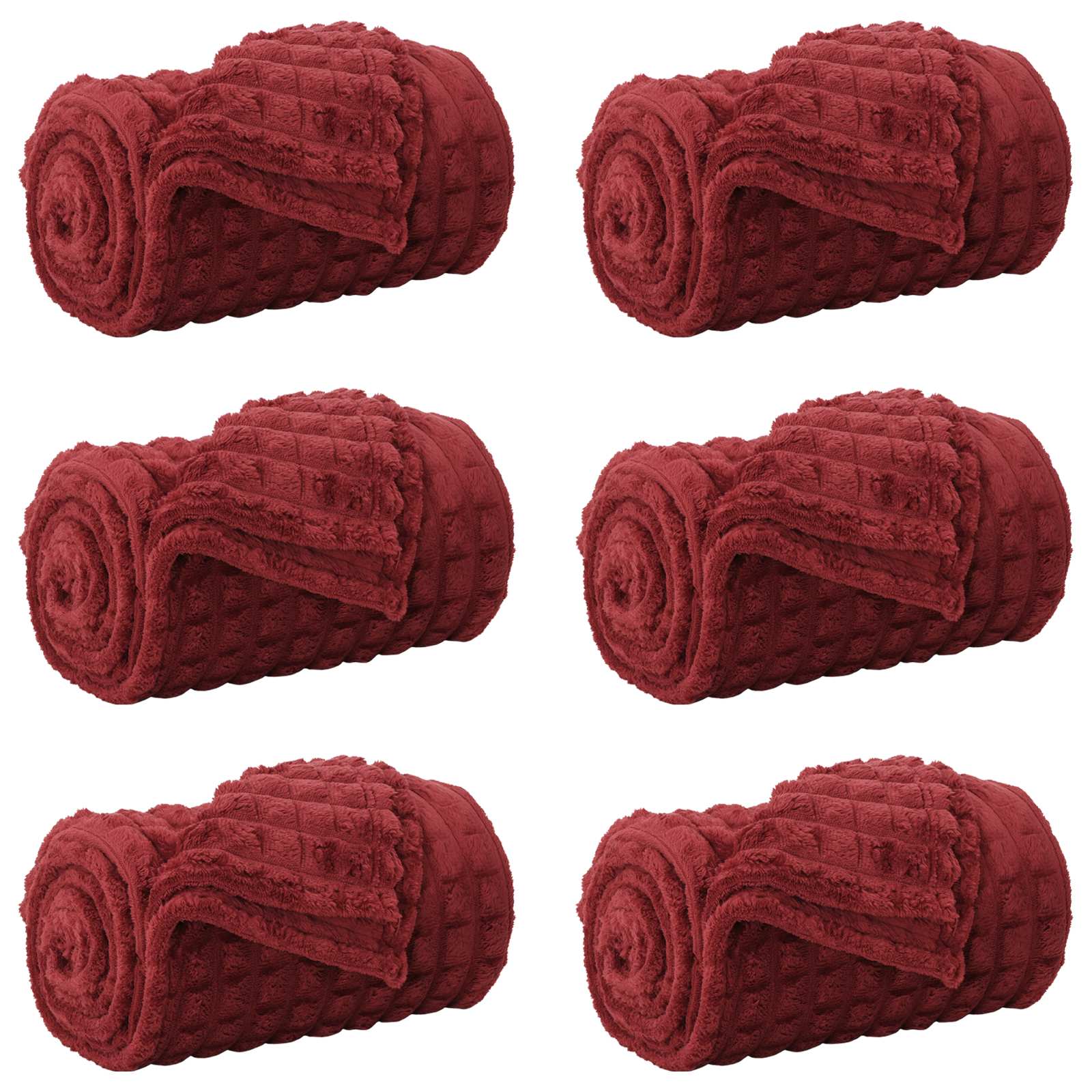 Vidaxl kleden 6 pcs bordeaux rood 200 x 150 cm fleece