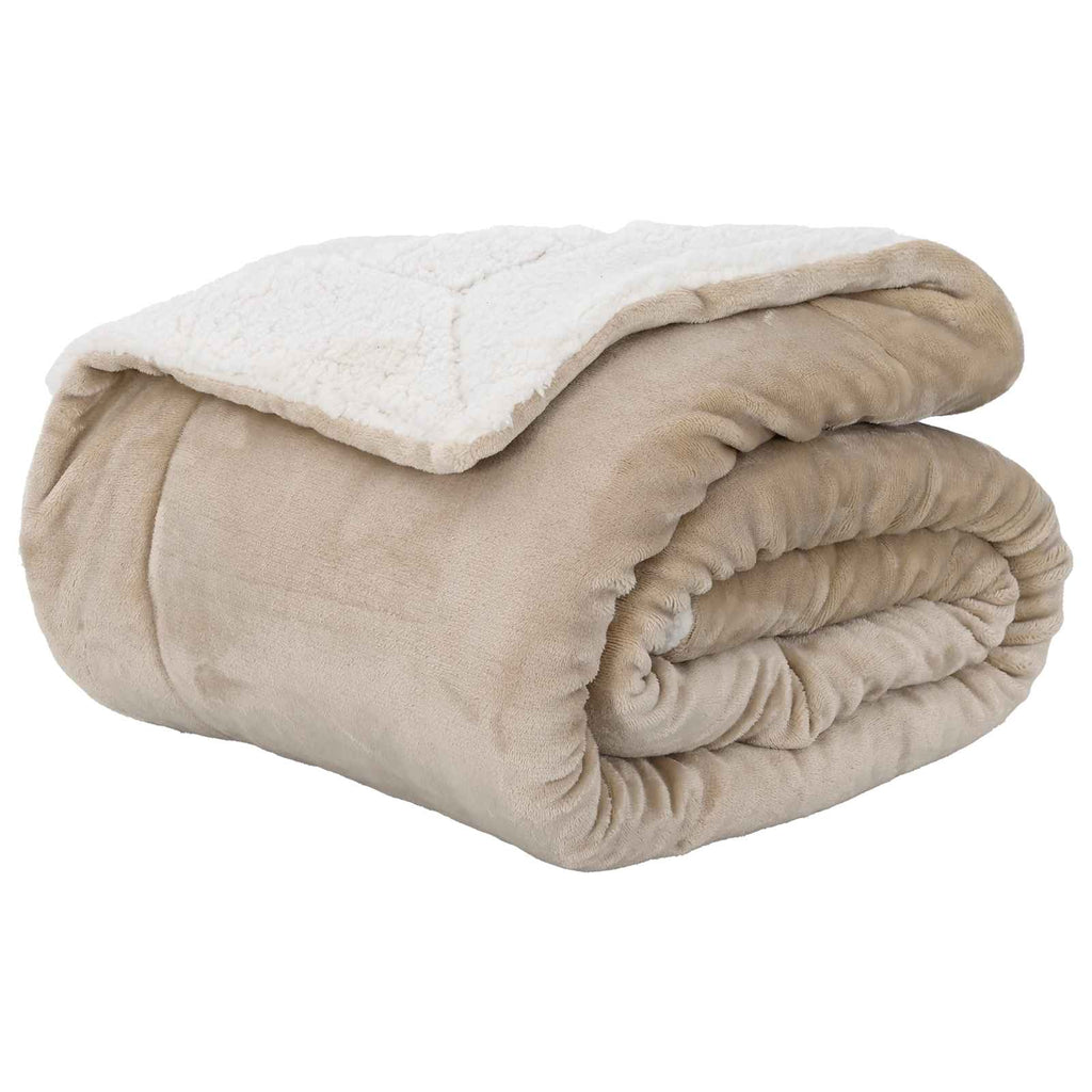 Vidaxl gooi deken beige 150 x 200 cm fleece