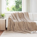 Vidaxl gooi deken kameel 240 x 270 cm fleece
