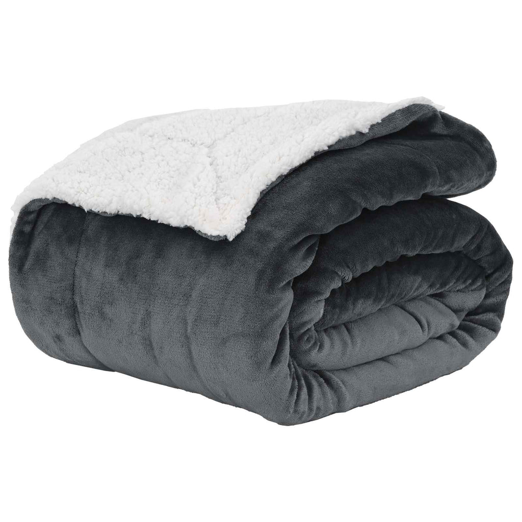 Vidaxl gooi deken donkergrijs 240 x 270 cm fleece