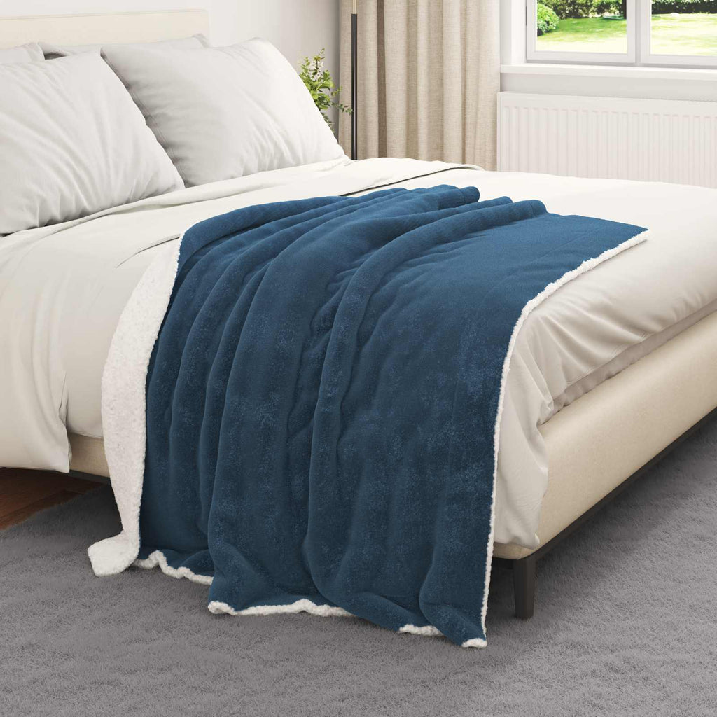 Vidaxl plaid marineblauw 130 x 150 cm 1 kg fleece