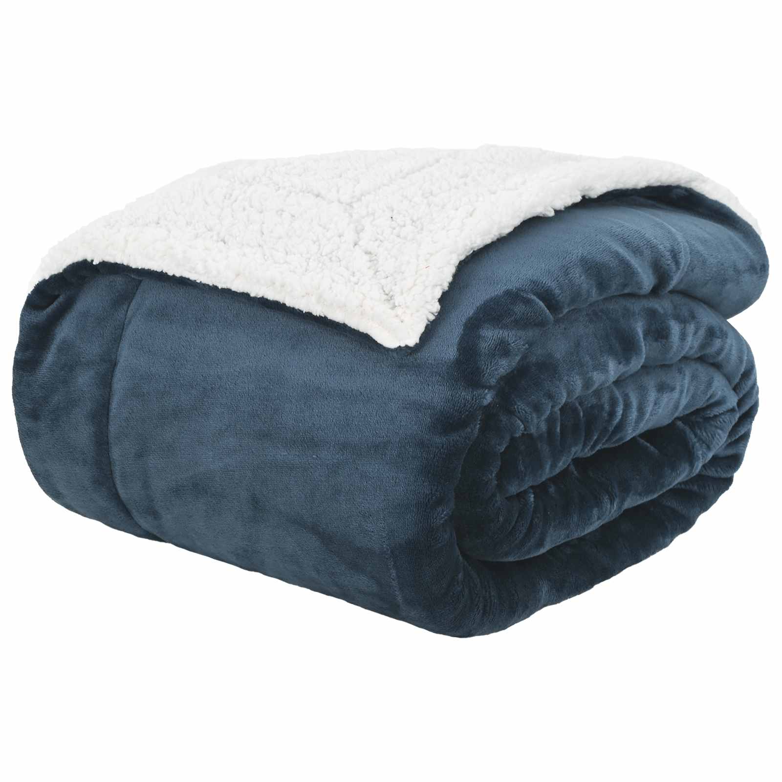 Vidaxl gooi deken marineblauw 150 x 200 cm fleece