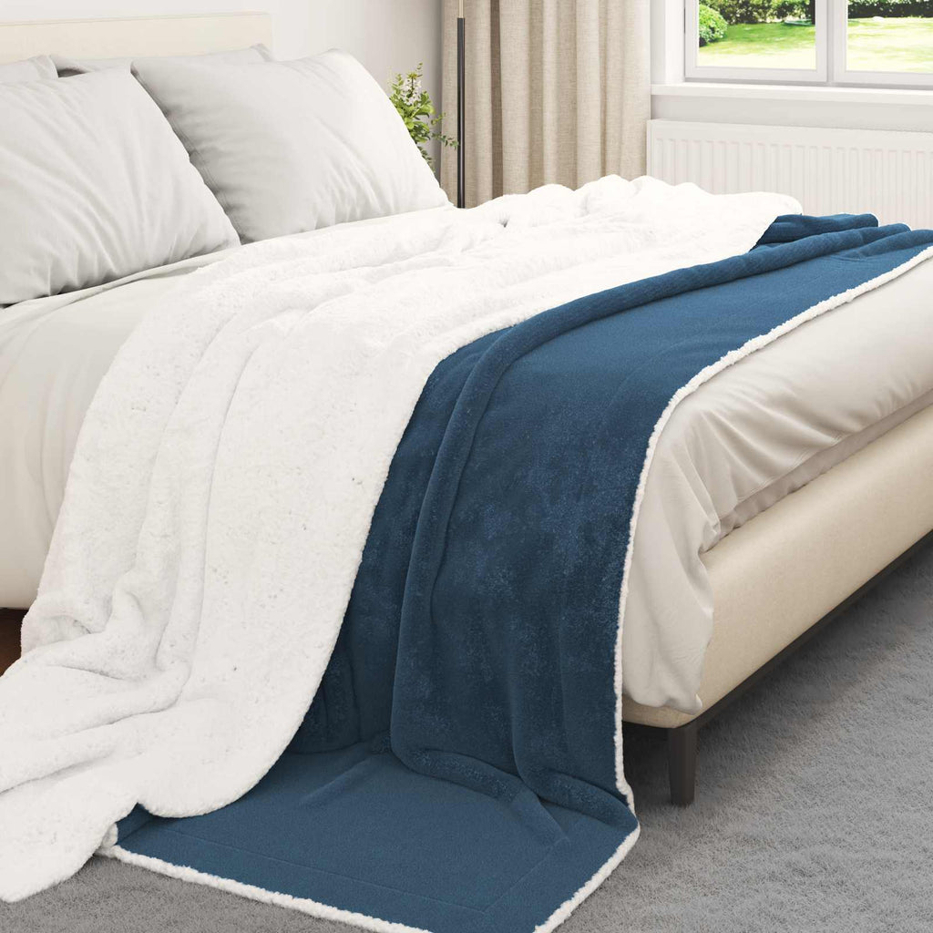 Vidaxl plaid marineblauw 220 x 240 cm 2.67 kg fleece