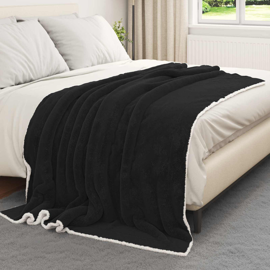 Vidaxl gooi deken zwart 150 x 200 cm fleece