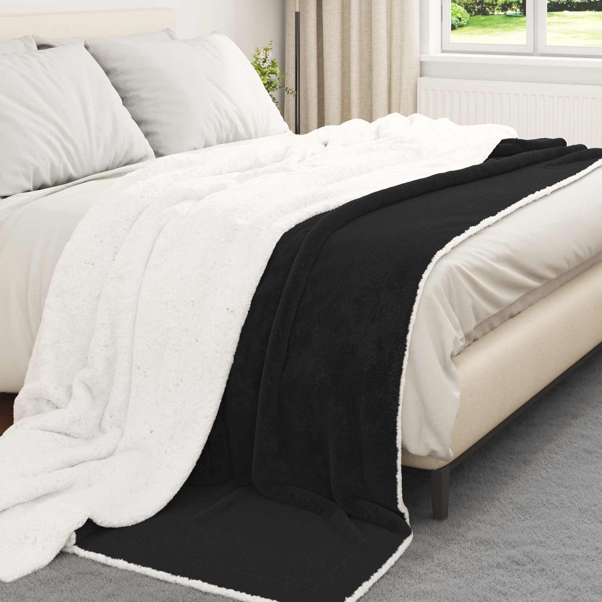 Vidaxl plaid zwart 240 x 270 cm 3,17 kg fleece