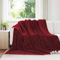 Vidaxl gooi deken bordeaux rood 220 x 240 cm fleece