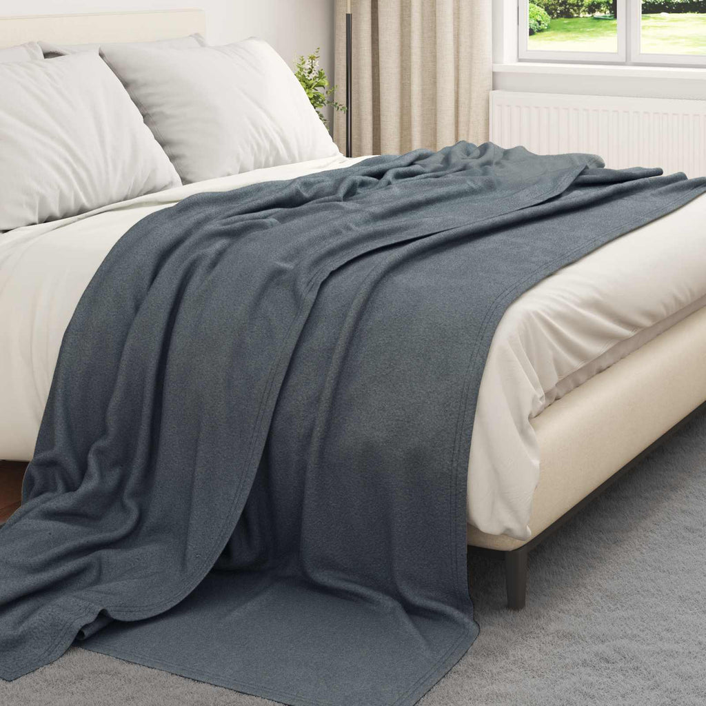 Vidaxl gooi deken donkergrijs 270 x 240 cm fleece