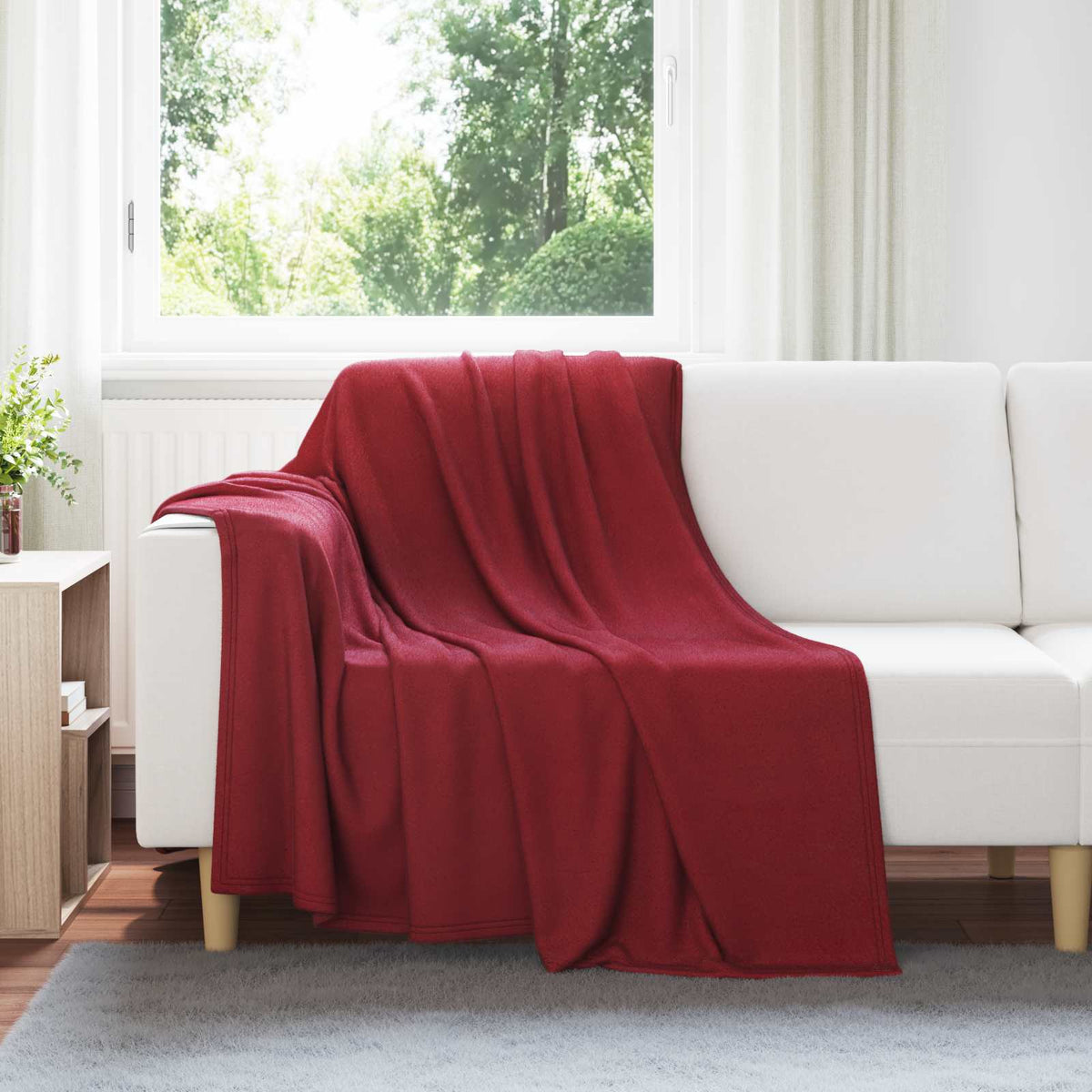 Vidaxl plaid bordeaux rood 200 x 150 cm 0.45 kg fleece