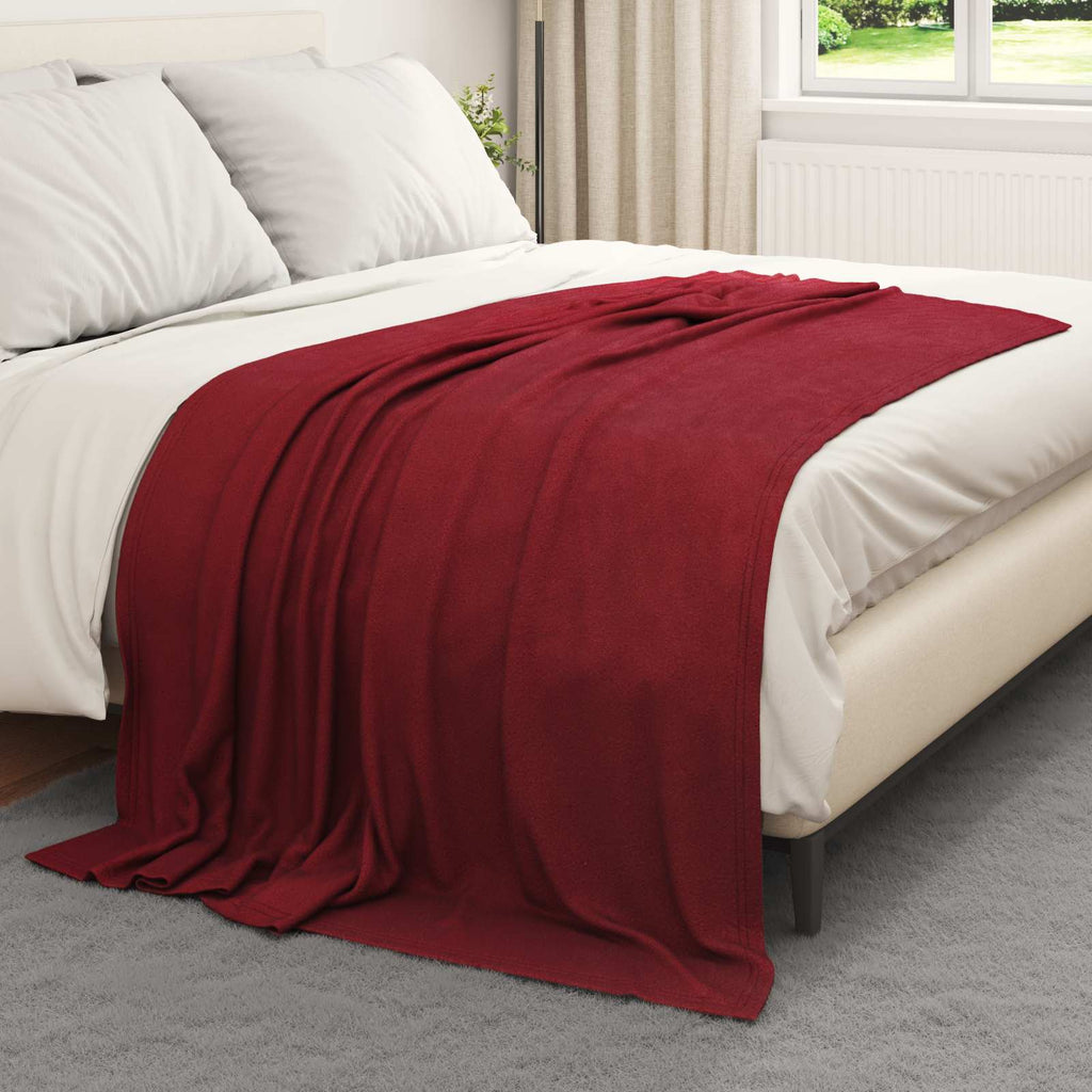 Vidaxl plaid bordeaux rood 200 x 150 cm 0.45 kg fleece