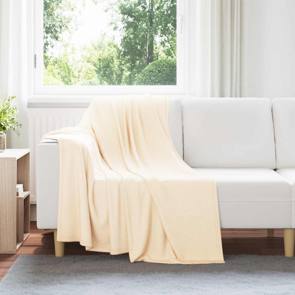 Vidaxl gooi deken crème 170 x 130 cm fleece