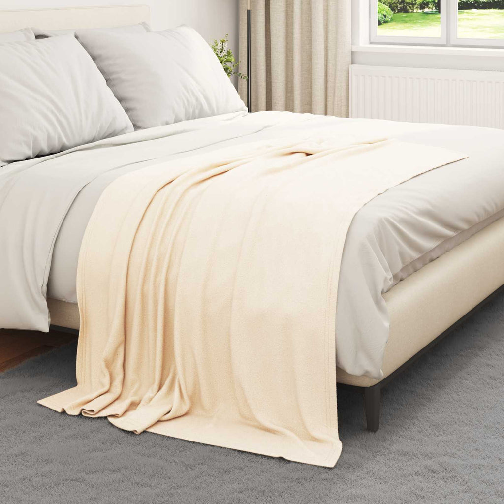 Vidaxl plaid crèmekleurig 170 x 130 cm 0,31 kg fleece