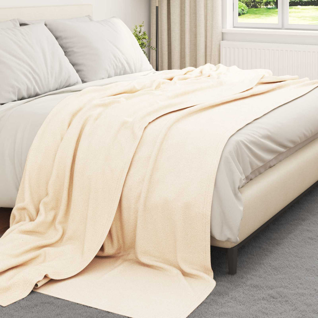 Vidaxl gooi deken crème 240 x 220 cm fleece