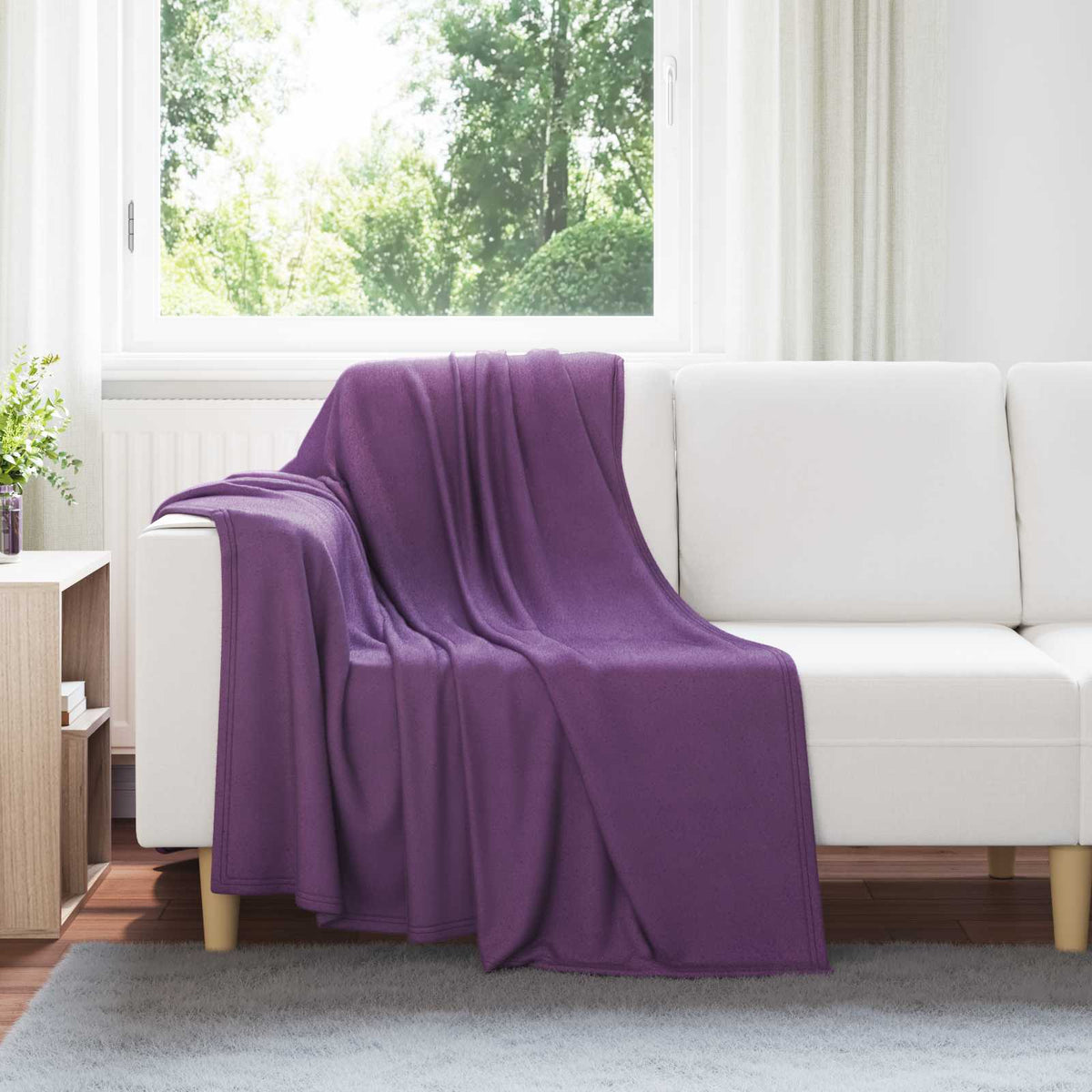 Vidaxl plaid paars 170 x 130 cm 0.31 kg fleece