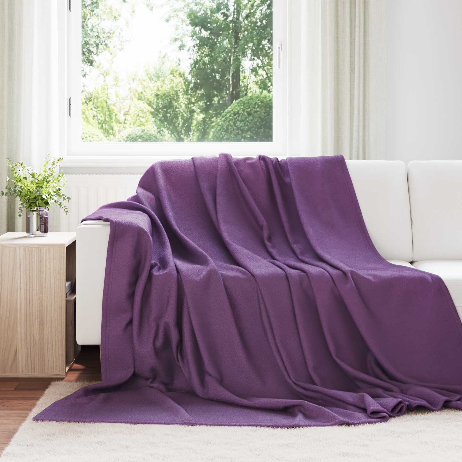 Vidaxl gooi deken paars 270 x 240 cm fleece